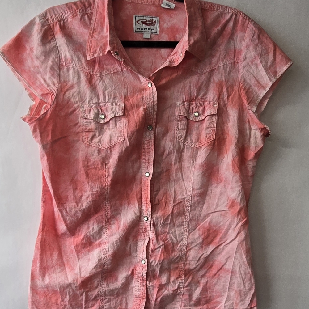 Roper Pink Tie-Dye Top
